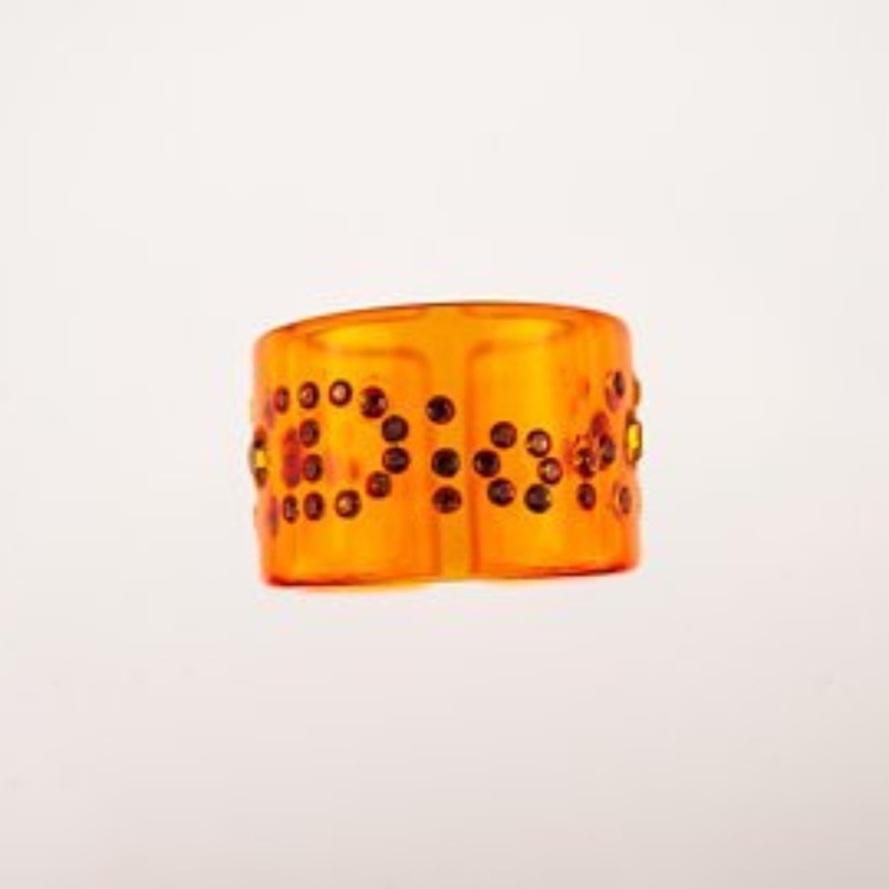 Christian Dior Orange Lucite Ring